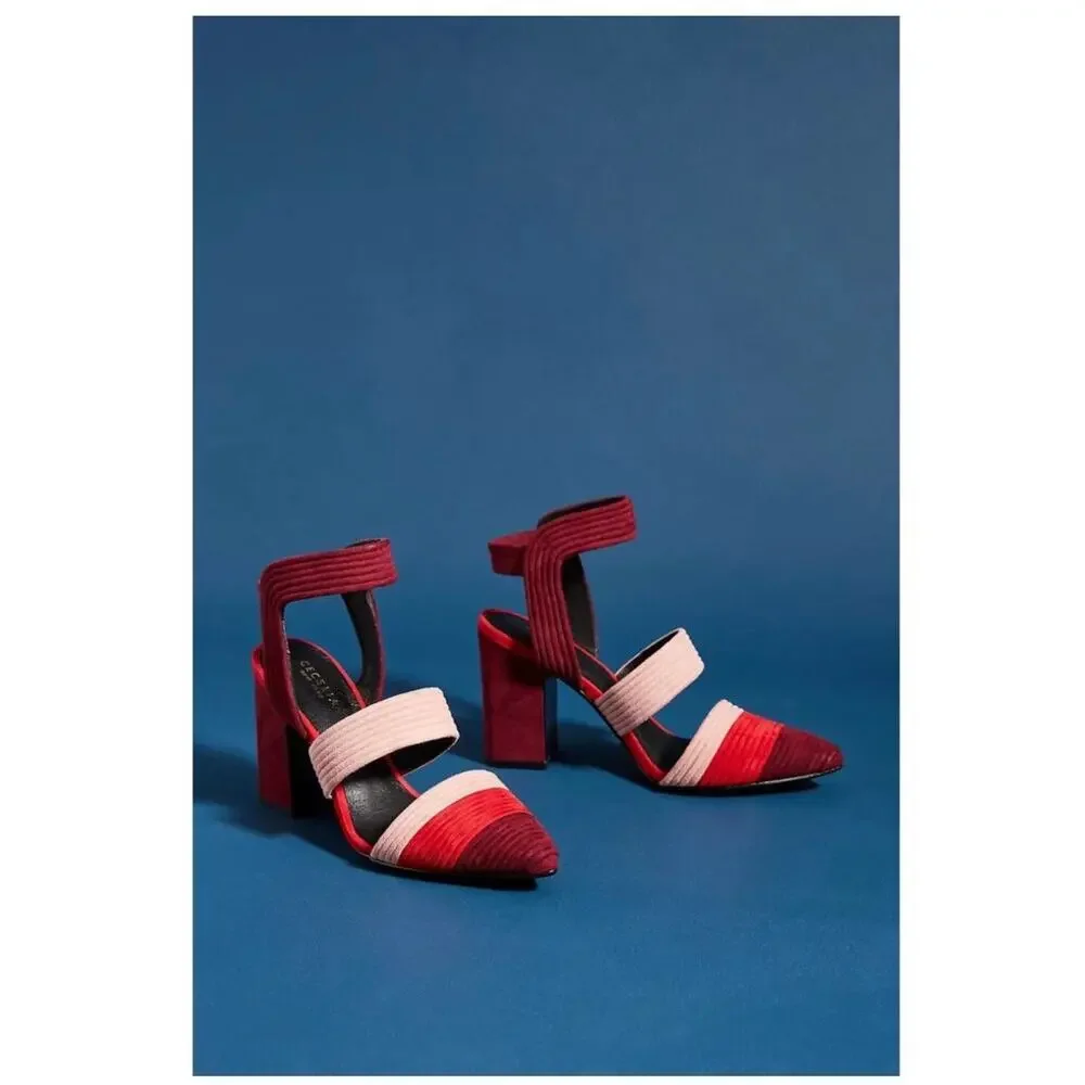 NEW Cecelia New York Robin Suede Sandal Block Heel